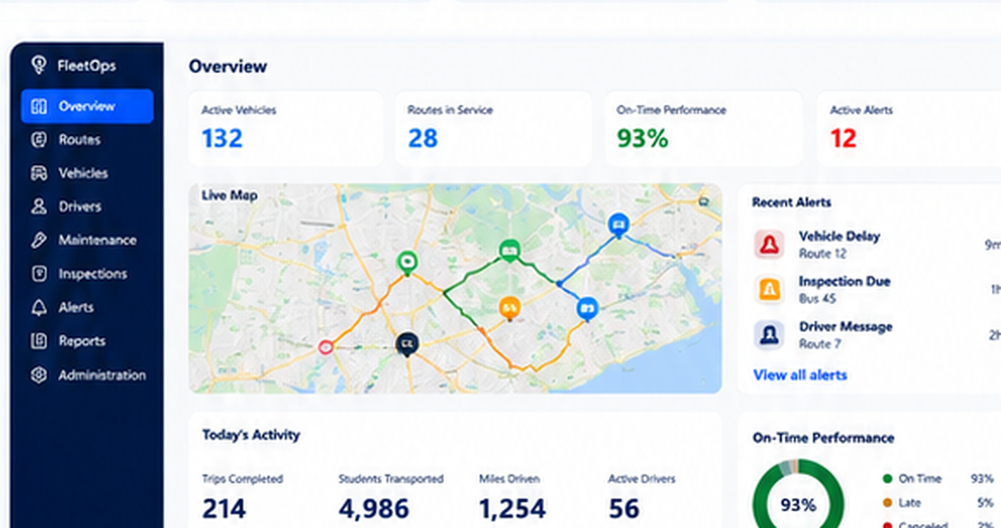 FleetOps passenger transportation dashboard